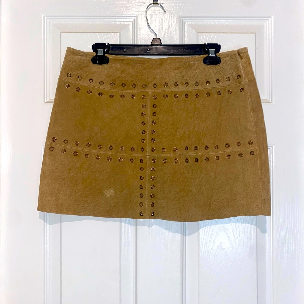 B. B. Dakota tan 100% leather skirt. Size 11. NWT